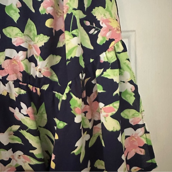 Umgee Navy Floral Boho Bell Sleeve Dress Large - Picture 9 of 11